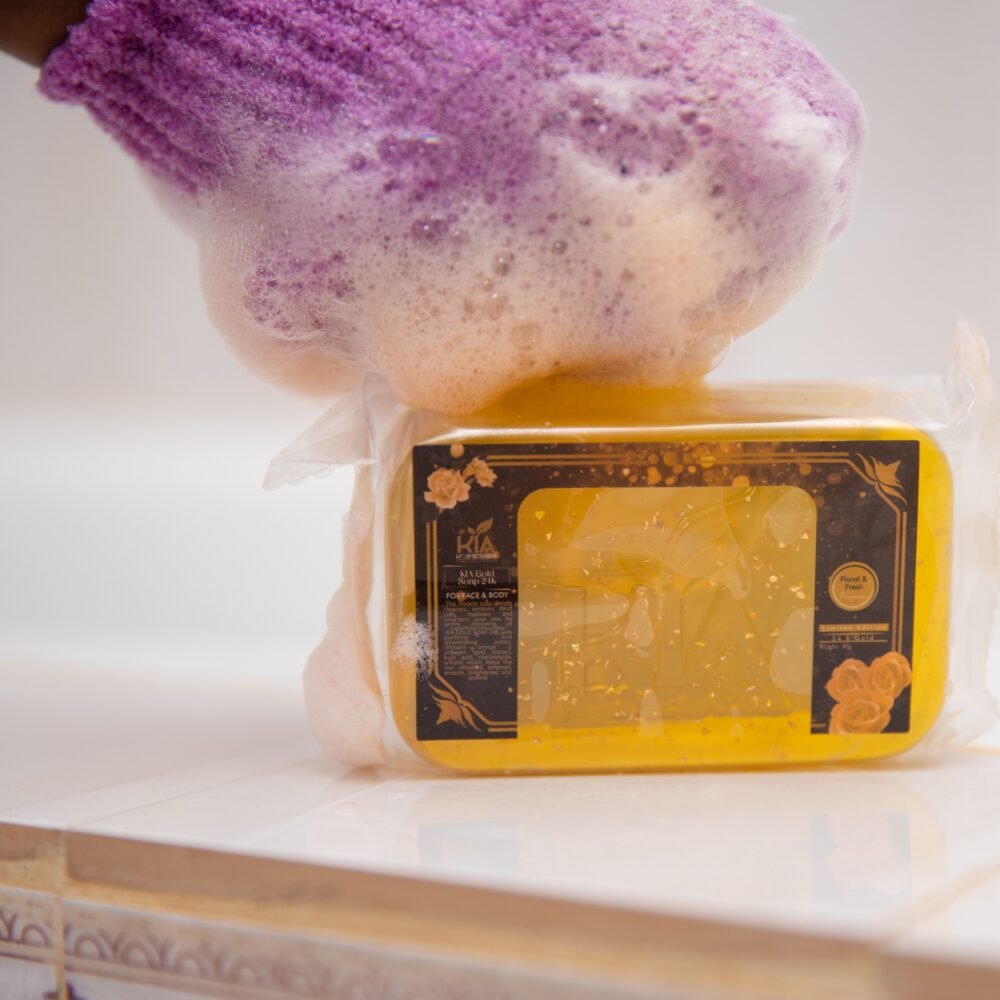 KIA GOLD SOAP 24K pour  VISAGE ET CORPS – Image 3